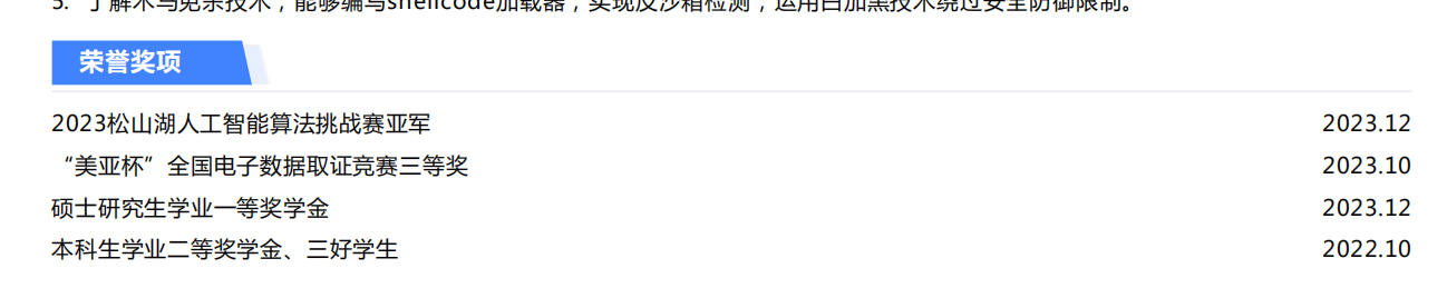 奖项部分